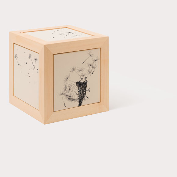 arca - Memory-box in legno di tiglio con motivo “dente di leone”